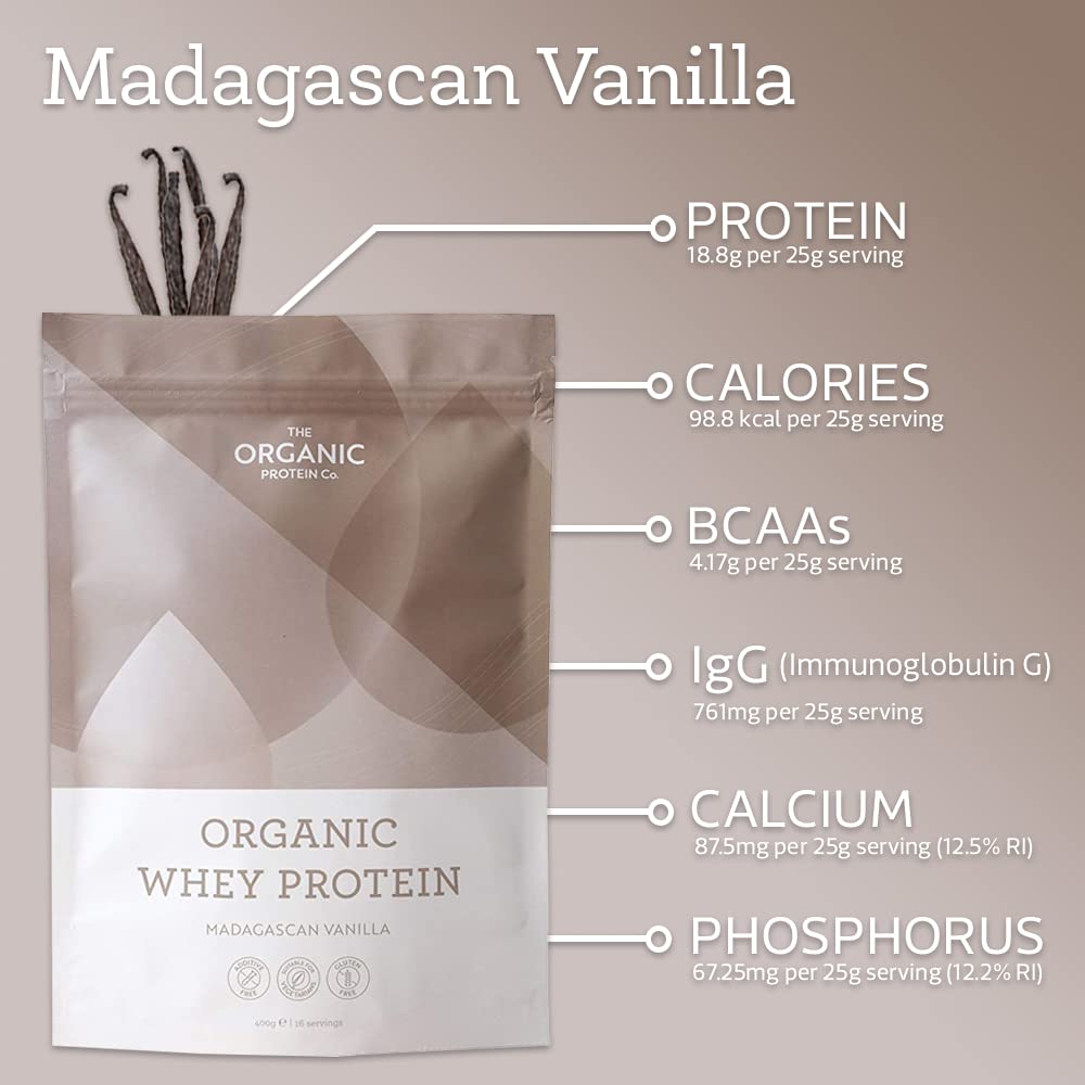 The Organic Protein Co. - Madagascan Vanilla Organic Whey Protein Powder The Organic Protein Company uk supplements