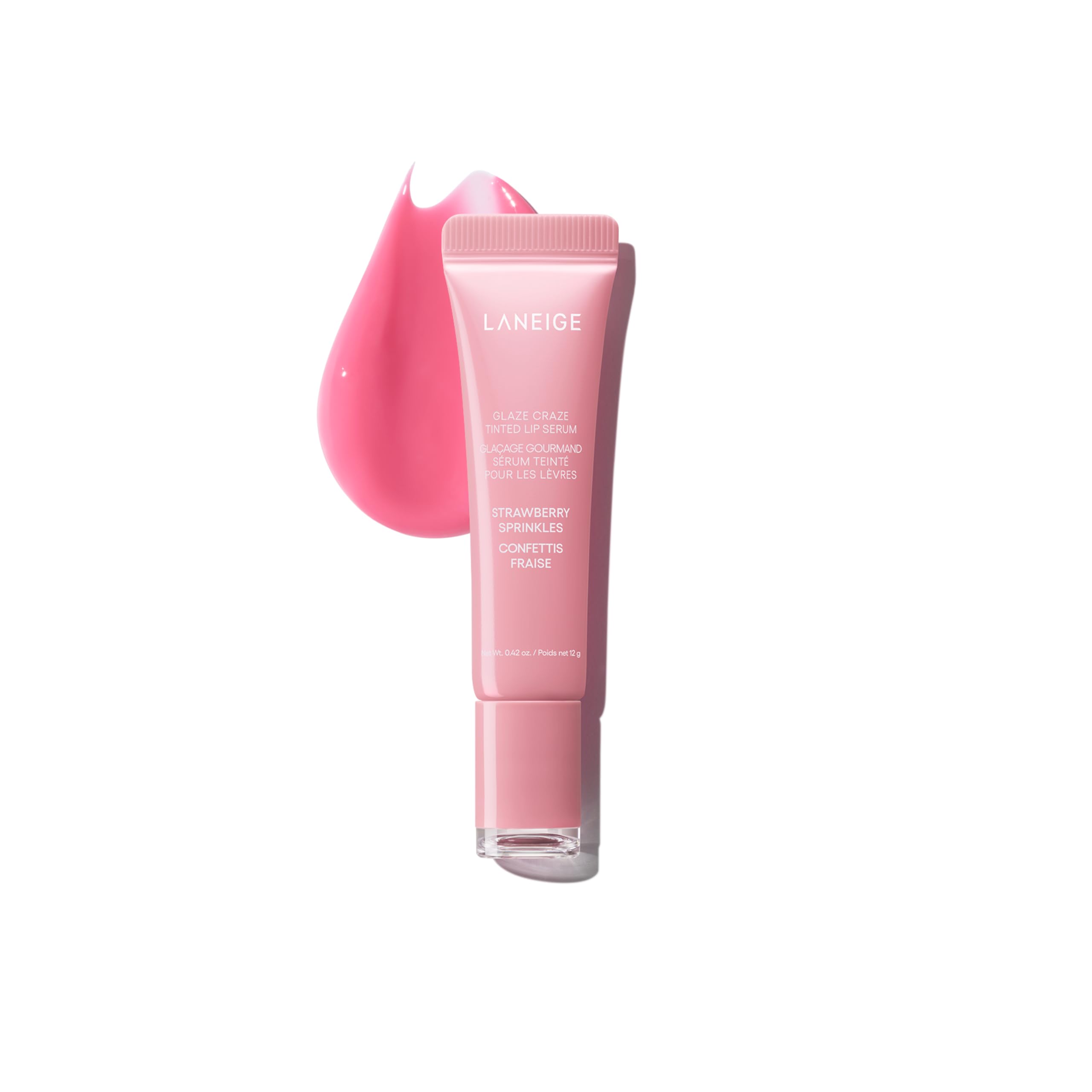 LANEIGE Glaze Craze Tinted Lip Serum, Strawberry Sprinkles: Hydrating Serum for Glossy,Nourished Lips with Plumping Polypeptides,0.42 oz LANEIGE uk supplements
