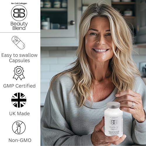 Re-Coll 1200mg Collagen Capsules - High Strength Supplement with Hyaluronic Acid - for Hair Skin Re-Coll uk supplements