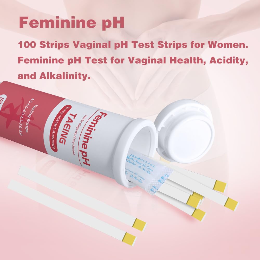 TAEING Vaginal Health pH Test Strips, 100pcs Feminine pH Test for Women, pH-Balance Monitor My Store uk supplements