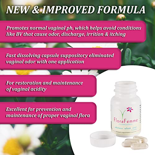 FLORAFEMME - pH Vaginal Probiotics Suppository - Supports pH Balance of Yeast & Bacteria FLORAFEMME uk supplements