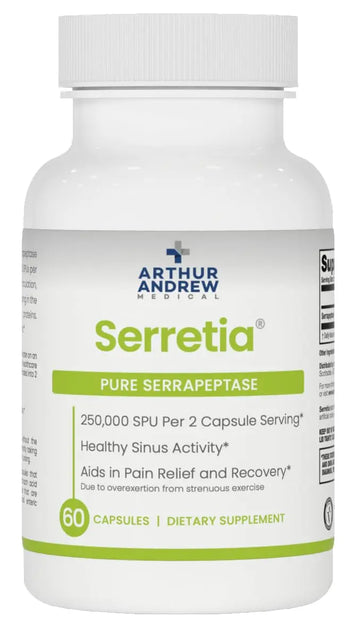 Arthur Andrew Medical, Serretia, Serrapeptase Formula for Muscle and Sinus Support, 60 Capsules Arthur Andrew Medical uk supplements