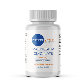 Perfect Vitamin Products Magnesium Glycinate 150mg – Vegan Capsules for Sleep, Stress & Muscle Support – Non-GMO, High Absorption, Gentle on Stomach – (60 Vegan Capsules) Perfect Vitamin Products uk supplements