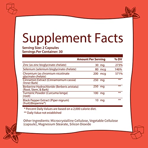 GOBIOTIX Blood Sugar Support - Cinnamon, Berberine and Selenium Capsules - Blood Sugar GOBIOTIX uk supplements