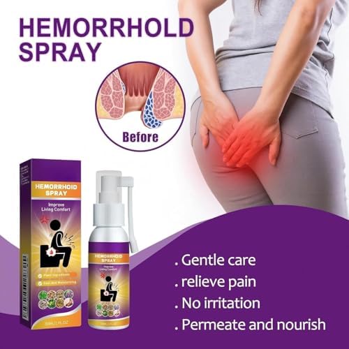 Herbal hemorrhoid Spray relieves Anal Swelling, Pain, itching, discomfort, Repair Meat Ball Broken hemorrhoid Nursing Spray,30ML/1 FL.OZ Aus Healthcare uk supplements