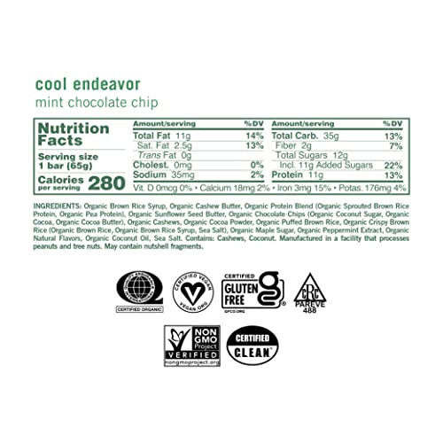 GoMacro MacroBar Organic Vegan Protein Bars - Mint Chocolate Chip, 2.3 Ounce Bars GoMacro uk supplements