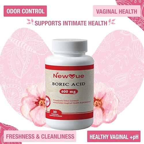 NewVue Boric Acid Vaginal Suppositories - 100% Pure Made in USA - Intimate Health Support (30 Count) NewVue uk supplements