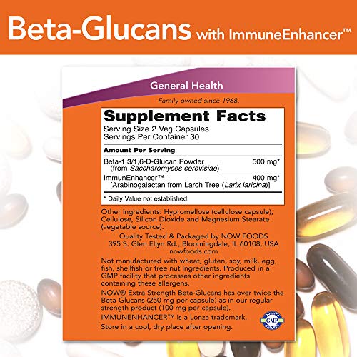 Beta-Glucans with ImmunEnhancer 60 VegiCaps (Pack of 2) Now Foods uk supplements