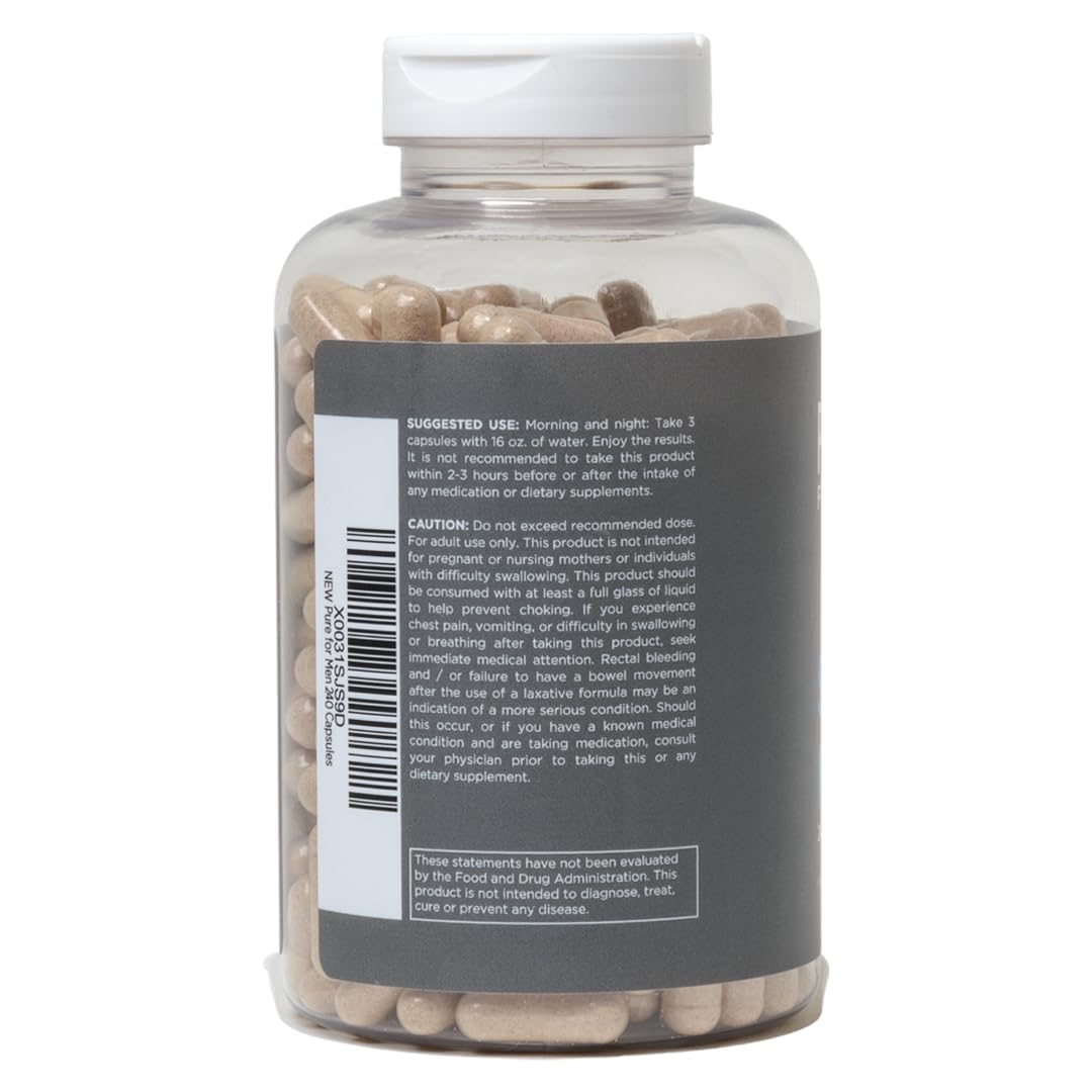 Pure for Men Stay Ready Fiber Supplement, 240 Vegan Capsules | Supports Daily Pure for Men uk supplements