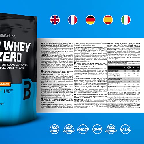 BioTechUSA Iso Whey Zero, Lactose, Gluten, Sugar Free, Premium Whey Protein Isolate, 500 g, Salted Caramel BioTechUSA uk supplements