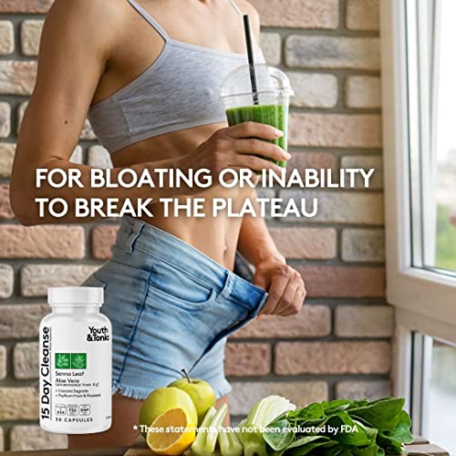 Youth & Tonic 15 Day Colon Cleanser & Detox for Waste Loss to Feel Lighter Youth & Tonic uk supplements