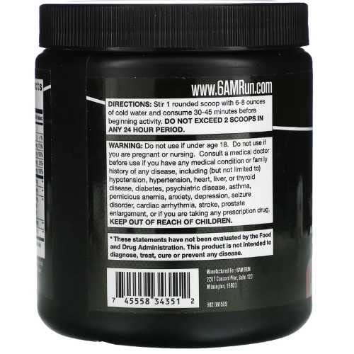 6AM Run Sprint - Pre Workout Powder for Instant Energy Boost for Cardio and Focus 6AM Run uk supplements