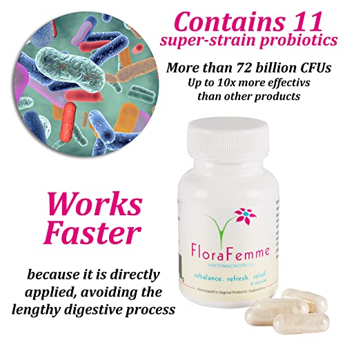 FLORAFEMME - pH Vaginal Probiotics Suppository - Supports pH Balance of Yeast & Bacteria FLORAFEMME uk supplements