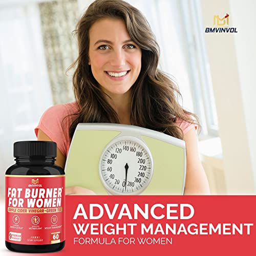 Fat Burner for Women, 9-in-1 Powerful Blend of Apple Cider Vinegar, Green Tea, Garcinia Cambogia BMVINVOL uk supplements