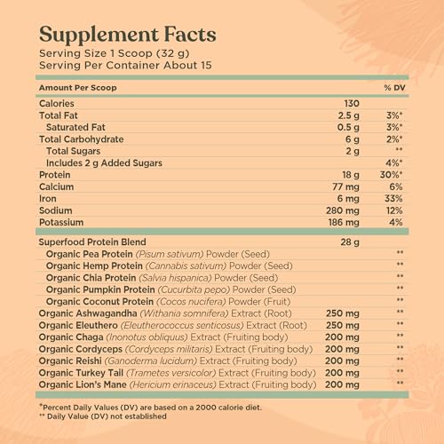 Four Sigmatic Organic Plant-Based Protein Powder Unflavored Protein with Lion’s Mane Four Sigmatic uk supplements
