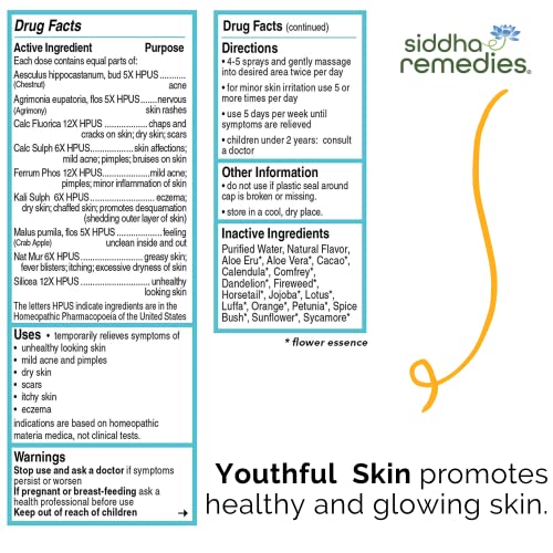 Siddha Remedies Youthful Skin Cell Salts Flower Essences for Dry Itchy Skin, Acne Pimples, Scar Removal Siddha uk supplements