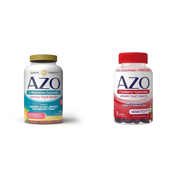 AZO Urinary Tract Health Gummies Bundle - D-Mannose 2000mg Citrus 40 Count and Cranberry 72 Count AZO uk supplements