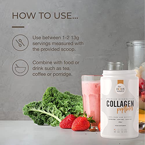 The Body Source Premium Hydrolysed Collagen Powder – 400g Unflavoured Bovine Collagen The Body Source uk supplements