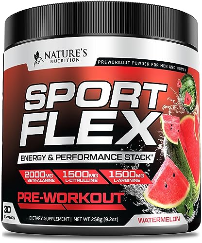Pre Workout Powder with Beta Alanine, L-Citrulline & L-Arginine | PreWorkout Energy Powder Nature's Nutrition uk supplements