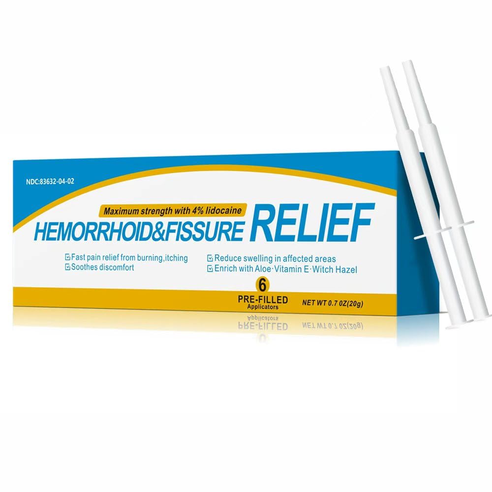 RHAICARE Hemorrhoid and Fissure Treatment Ointment (6 Pre-Filled Pack),Hemorrhoid and Fissure Cream Witch Hazel Maximum Strength Pain Relief,for Itching and Swelling RHAICARE uk supplements