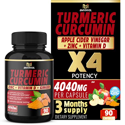 BMVINVOL Turmeric Curcumin Supplement 4040 mg - 95% Curcuminoids with Ginger BMVINVOL uk supplements