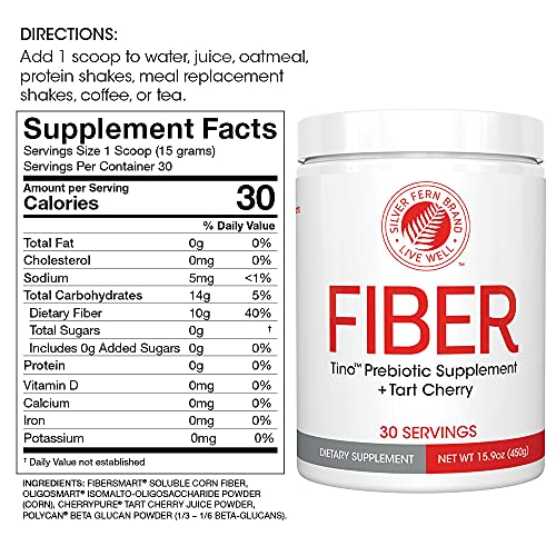 Tino Natural Gluten Free Prebiotic Fiber Supplement - with Tart Cherry Extract & Polycan Silver Fern uk supplements