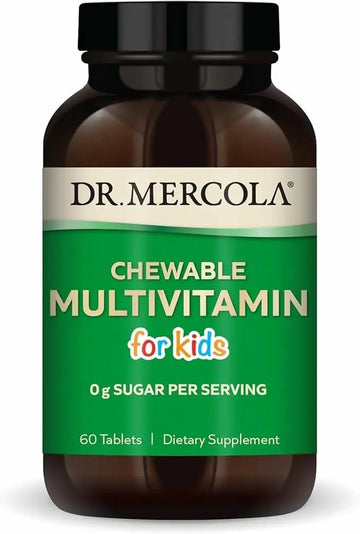 Dr. Mercola Chewable Multivitamin for Kids - 28 Vitamins & Minerals - 0g Sugar - Non-GMO, Gluten-Free & Soy-Free Dr. Mercola uk supplements