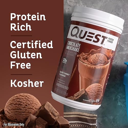 Quest Nutrition Chocolate Milkshake Protein Powder, 22g Protein, 2g Net Carbs, 1g Sugar Quest Nutrition uk supplements