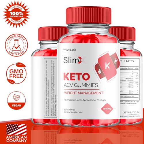 (2 Pack) SlimX Keto ACV Gummies, SlimX Keto ACV Advanced Weight Loss 1000MG Apple Titan Labs uk supplements