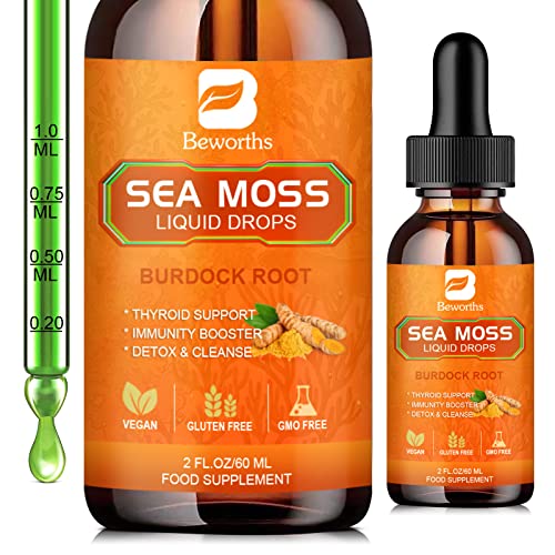 B BEWORTHS Sea Moss Liquid Drops - Organic Irish Sea Moss Raw Gel with Burdock Root B BEWORTHS uk supplements