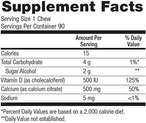 Bariatric Advantage Calcium Citrate Chewy Bites 500mg with Vitamin D3 for Bariatric Surgery Bariatric Advantage uk supplements
