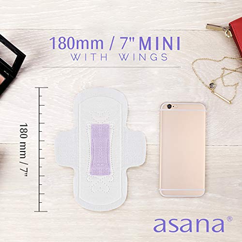 Asana Natural Teen Period Pads Combo Pack (Mini, Mini Long, Liner, and Women Reg - Chlorine Free Asana uk supplements
