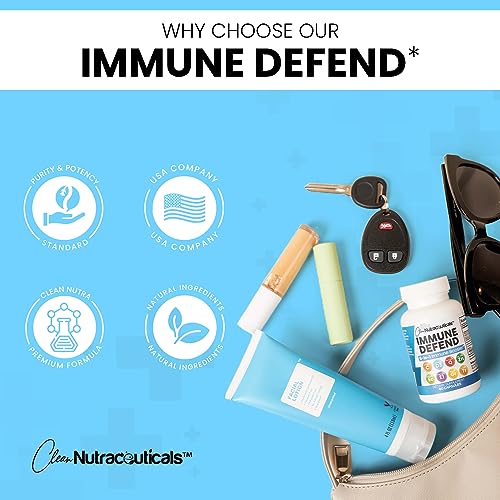 Immune Defense Support Supplement 8 in 1 w/Zinc 50mg Quercetin, VIT C Clean Nutraceuticals uk supplements