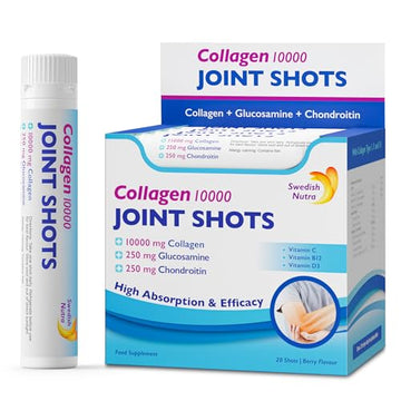 Swedish Nutra Collagen 10000 Joint Shots | High Strength Type 1, 2 & 3 Collagen for Body, Joints & Ligaments Swedish Nutra uk supplements