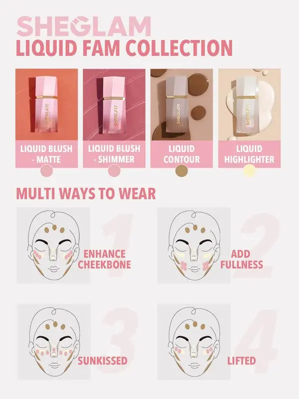 SHEGLAM Color Bloom Liquid Blush Makeup for Cheeks Matte Finish - Love Cake SHEGLAM uk supplements