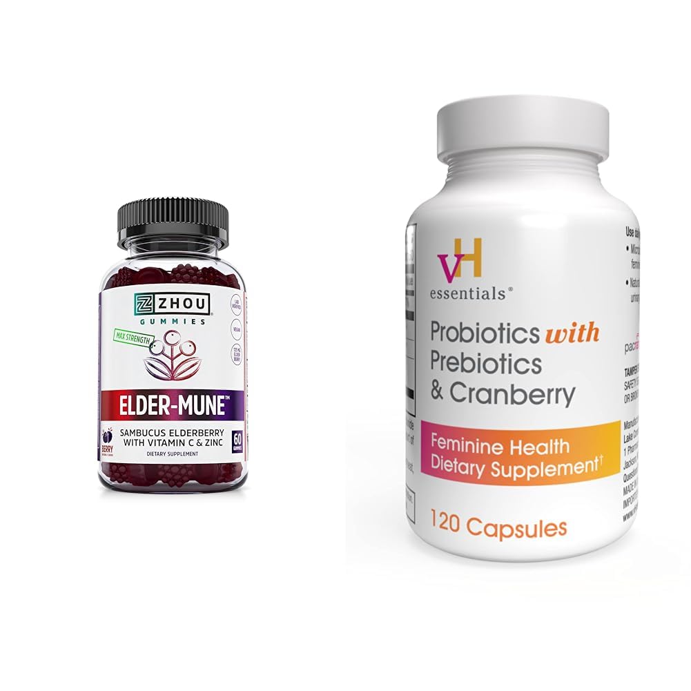 Zhou Nutrition Elder-Mune Sambucus Elderberry Gummies with Zinc and Vitamin C & vH Zhou Nutrition uk supplements
