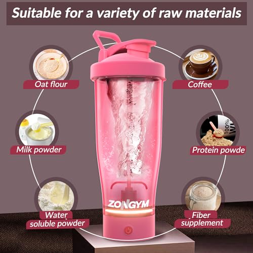 Electric Protein Shaker Bottle, 24 oz USB Rechargeable Blender Bottles, Shaker Bottles ZonGym uk supplements