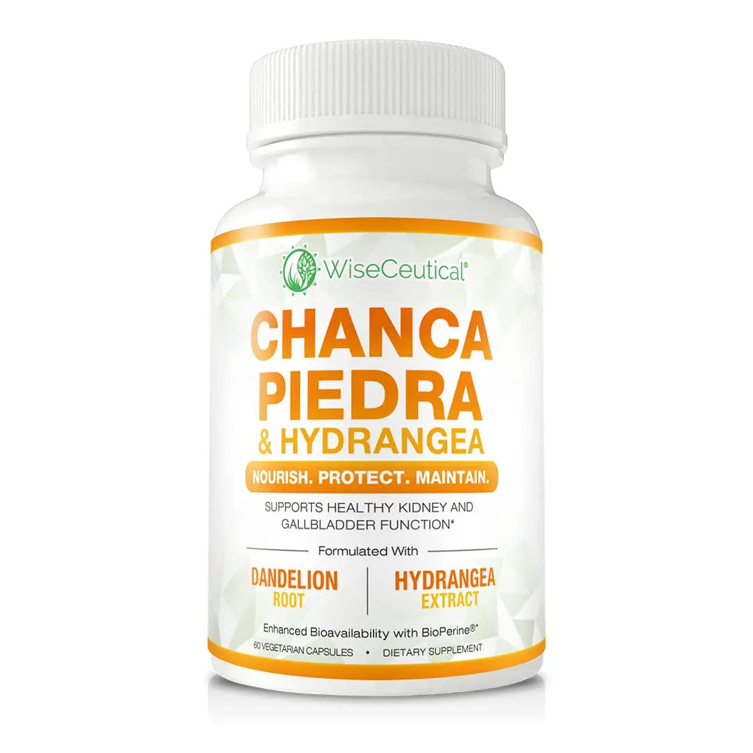 Max Strength Chanca Piedra, Hydrangea & Dandelion Root - Natural Kidney & Gallbladder Formula - Stone Breaker, Flush Impurities, Cleanse Urinary Tract - Enhanced with BioPerine. 60 Veggie Capsules. Wiseceutical uk supplements