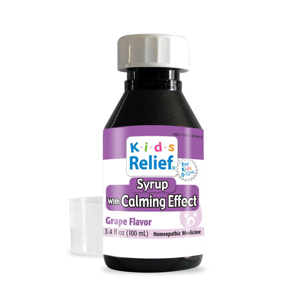 Kids Relief Syrup with Calming Effect, for Kids 0-12 Yrs, Grape Flavor, Gluten and Dye Free, No Added Sugar, 3.4 oz Kids Relief uk supplements