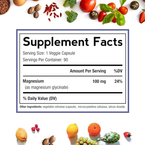 Doctor's Recipes Magnesium Glycinate for Men & Women, 100mg Elemental Mag, 90 Caps Doctor's Recipes uk supplements