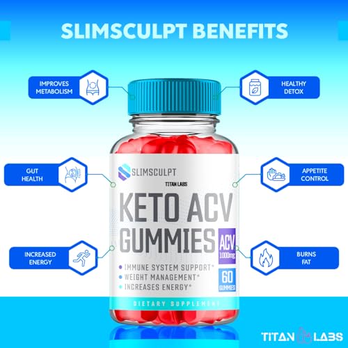 (3 Pack) Slimsculpt Keto ACV Gummies, Slim Sculpt Keto ACV Gummies Advanced Weight Loss 1000MG Titan Labs uk supplements