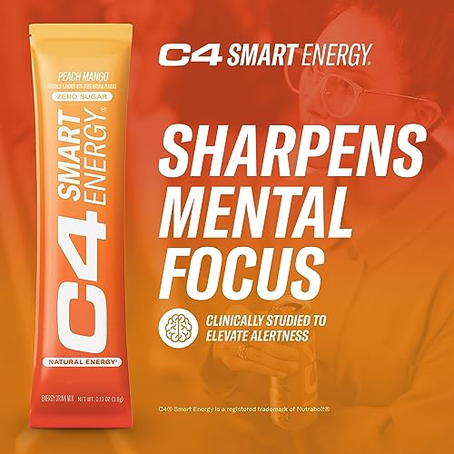 C4 Smart Energy Powder Stick Packs - Sugar Free Performance Fuel & Nootropic Brain Cellucor uk supplements