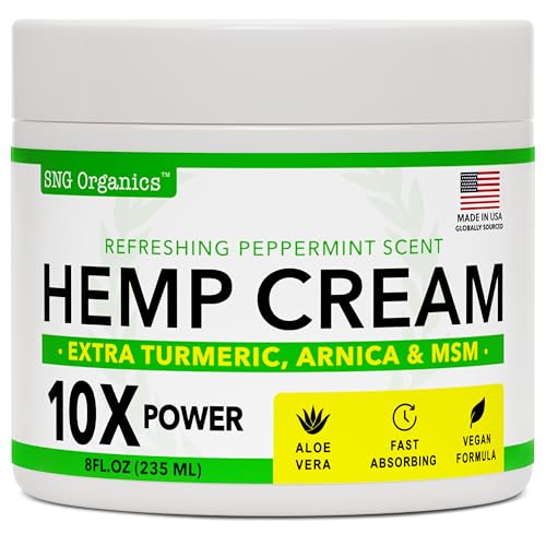 Super Natural Goods Hemp Cream with Hemp Oil, Turmeric, Arnica & Menthol – Botanical Cream with a Cooling Sensation for Localized Application (8oz) Super Natural Goods uk supplements