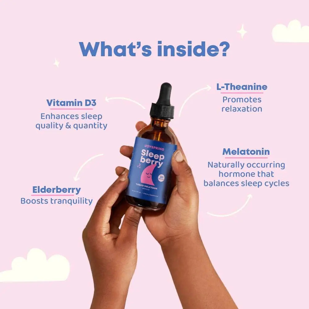 JoySpring Multivitamin & SleepBerry Bundle | Kids Vitamins & Minerals Naturally Sourced, Non-GMO, Non-Alcoholic Liquid Formula, Immunity Health Support | JoySpring uk supplements