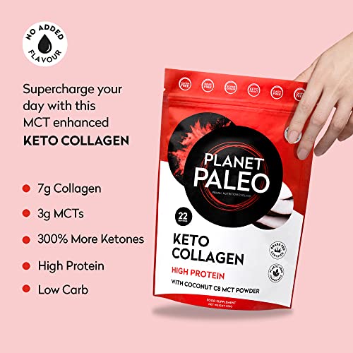 Planet Paleo Keto Collagen Powder (220g, 22 Servings) - Grass-Fed, High Protein Planet Paleo uk supplements