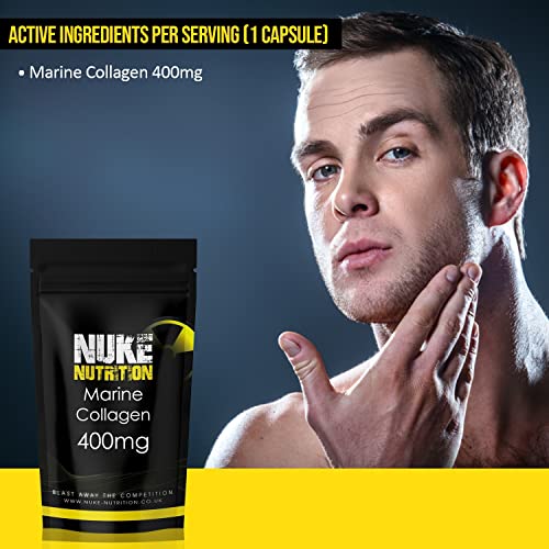 Nuke Nutrition Marine Collagen Capsules - 400mg - 60 Capsules - High Strength Collagen Nuke Nutrition uk supplements