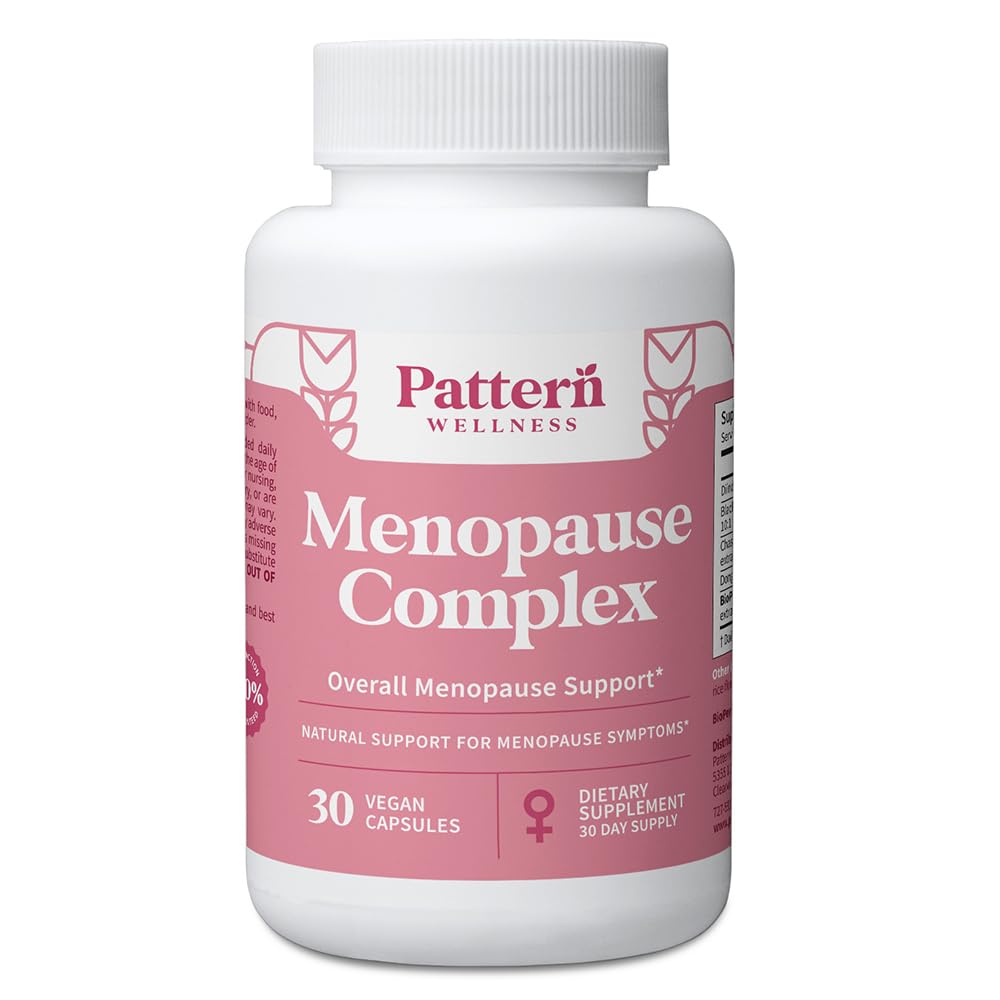 Pattern Wellness Menopause Complex – Herbal Supplement for Women’s Wellness & Hormone Health Support – with Black Cohosh, DIM & Bioperine® – 30 Vegan Capsules, 3rd Party Tested Pattern Wellness uk supplements