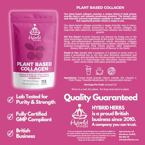 HYBRID HERBS – Plant Based Collagen Powder - Anti Aging Supplement for Skin, Wrinkles Hybrid Herbs uk supplements