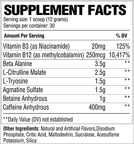RAW Preworkout Extreme | High Stimulant Preworkout Powder Drink, Extreme Energy RAW uk supplements