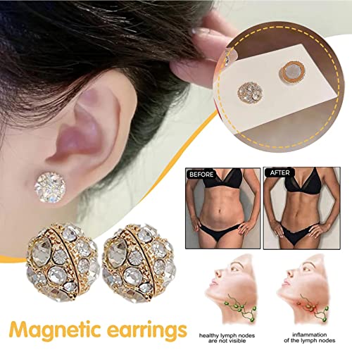 Dorina Ear Acupressure Magnetherapy Detoxi Earrings Set,Magnetic Lymphatic Cubic Zirconia Atiptu uk supplements